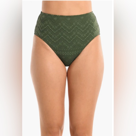 NWT La Blanca Size 4 Olive Patterned Bikini Bottom - Picture 1 of 6